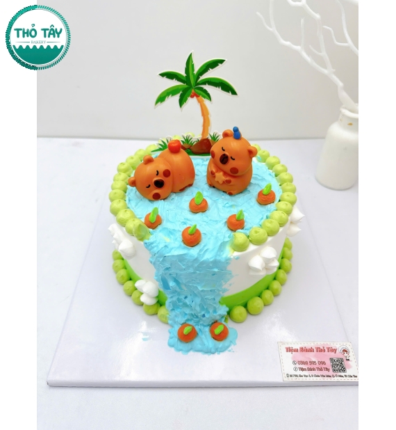 Bánh kem style Hàn Quốc capypara siêu đáng yêu