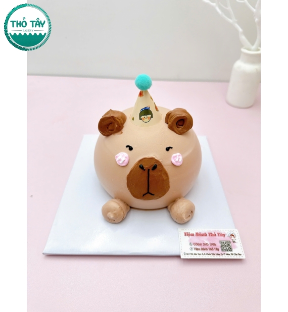 Bánh kem style Hàn Quốc hot 2026 tạo hình capypara 