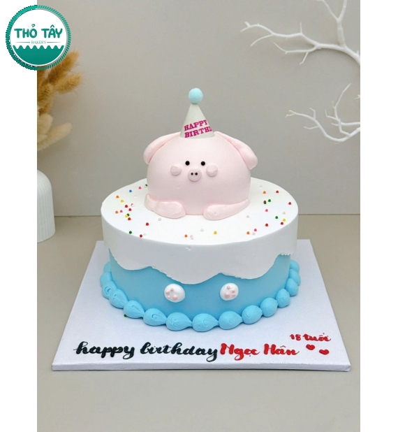 Bánh Kem siêu đáng yêu cho bé gái yêu thích tone xanh dương