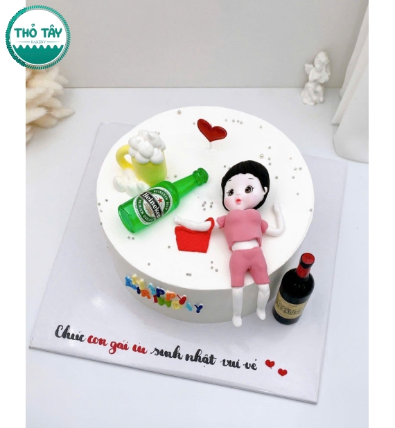 Mẫu bánh kem dành tặng sinh nhật say xỉn hot tik tok