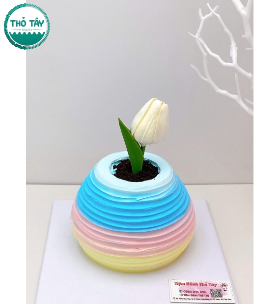 Bánh kem hàn quốc mẫu tạo hình bình hoa đẹp