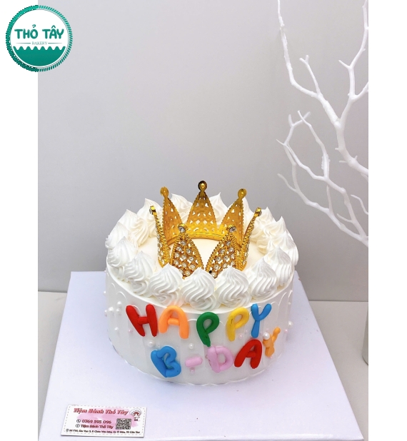 Bánh kem hàn quốc có vương miện đẹp