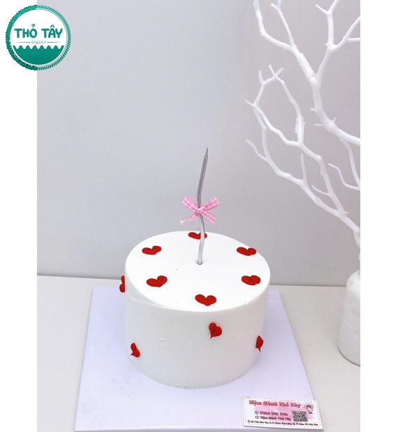 Bánh kem hàn quốc vẻ chi bi hình trái tim