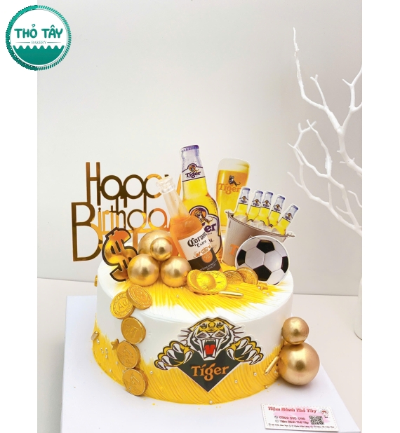 Bánh kem dành cho nam tone vàng 