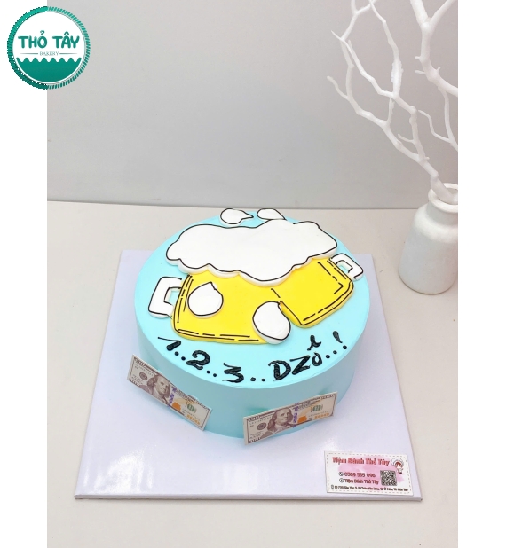 Bánh Kem Hàn Quốc vẻ hình chibi 2 ly bia hot 2026