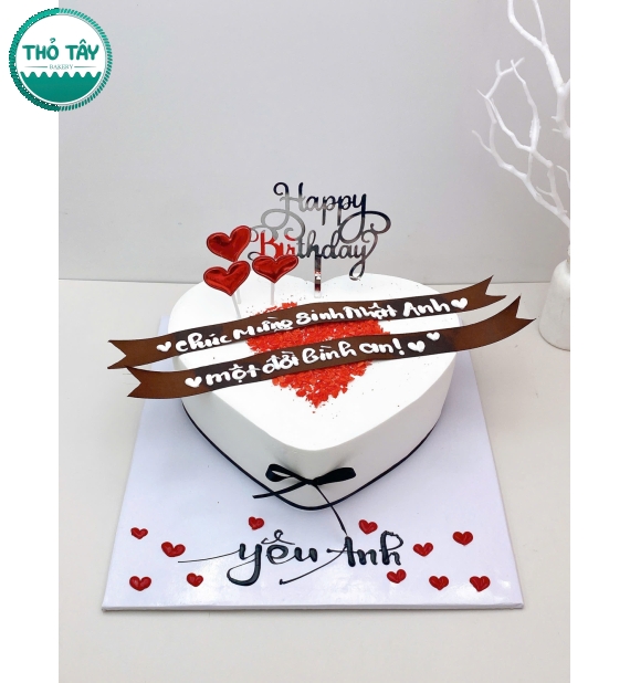 Bánh kem dành cho anh yêu hinh trái tim 