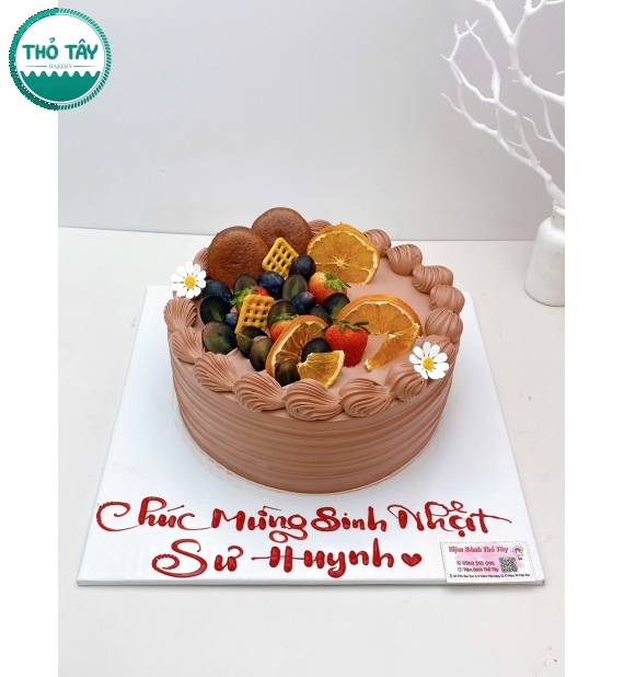 Bánh Kem trái cây phủ đầy socola ca cao 