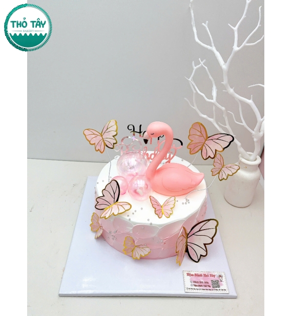 Bánh Kem chúc mừng sinh nhật tone hồng theo yêu cầu
