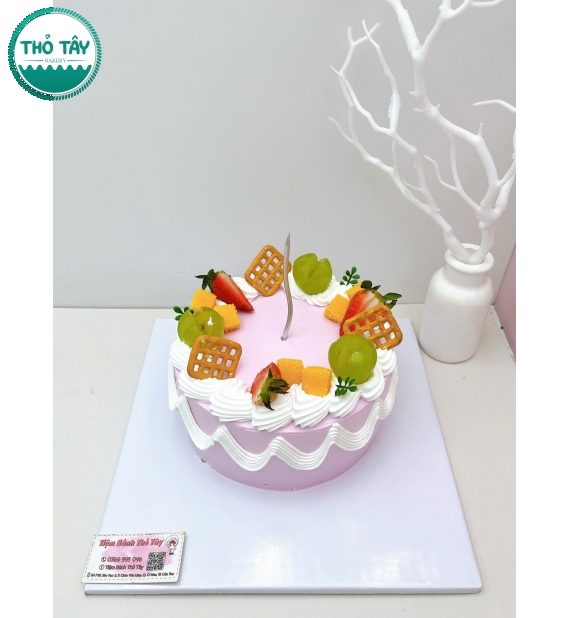 Bánh Kem trái cây tone hồng tặng vợ 
