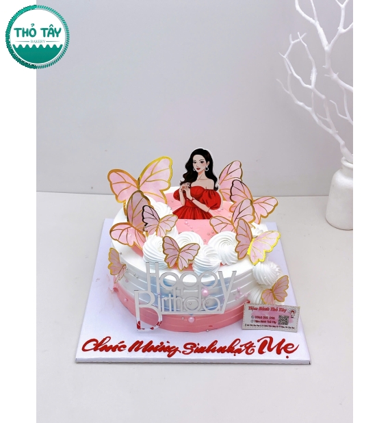 Bánh Kem sinh nhật tone hồng tặng mẹ siêu hot 