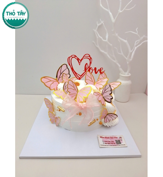 Bánh Kem dành cho bé gái trang trí phụ kiện bướm xinh 