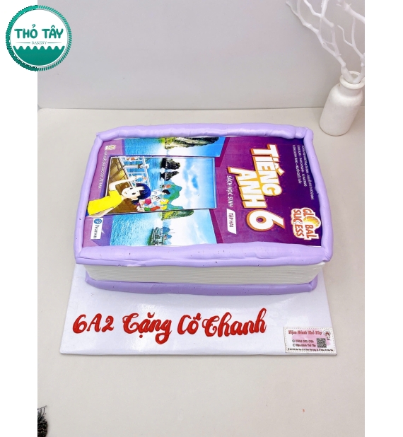 Bánh Kem tạo hình quyển sách tiếng anh lớp 6 