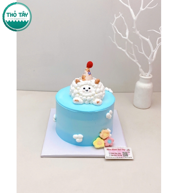 Bánh Kem Hàn Quốc nhỏ tone xanh dương 
