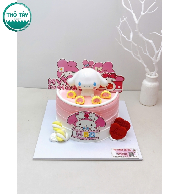Bánh Kem dành cho bé gái tone hồng đáng yêu lên 2 tuổi 